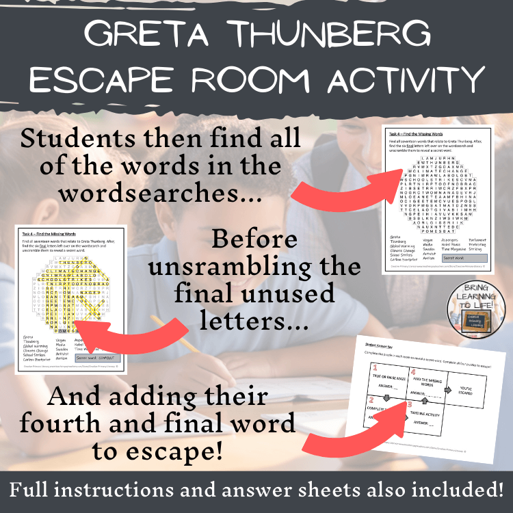 Greta Thunberg Escape Room | Social Studies & Climate Change Activity