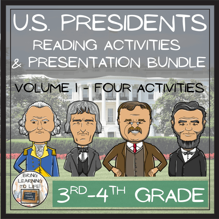 U.S. Presidents Volume 1 Close Reading Activity Bundle | 3rd Grade & 4th Grade