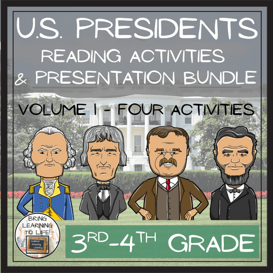 U.S. Presidents Volume 1 Close Reading Activity Bundle | 3rd Grade & 4th Grade