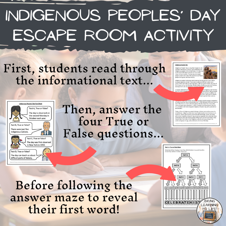 Indigenous Peoples’ Day Escape Room | Social Studies & ELA Activity
