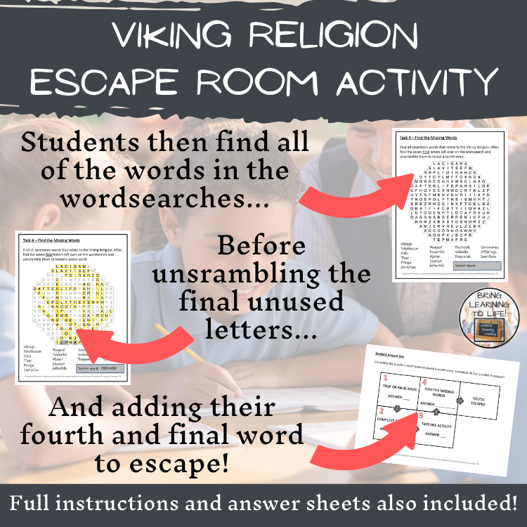 Viking Religion Escape Room | Social Studies & Middle Ages History Activity