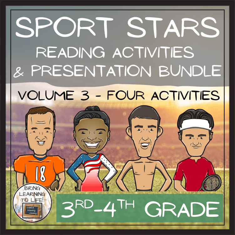 Sport Stars Volume 3 Close Reading Comprehension Bundle | 3rd & 4th Grade