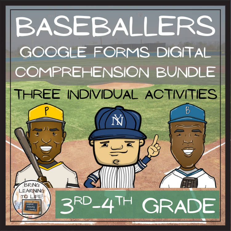 Baseball Players Close Reading Comprehension Bundle | 3rd Grade & 4th Grade