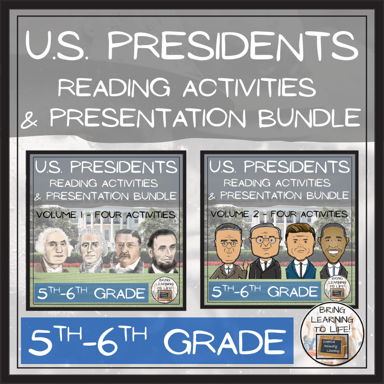 U.S. Presidents Volumes 1 & 2 Close Reading Bundles | 5th Grade & 6th Grade