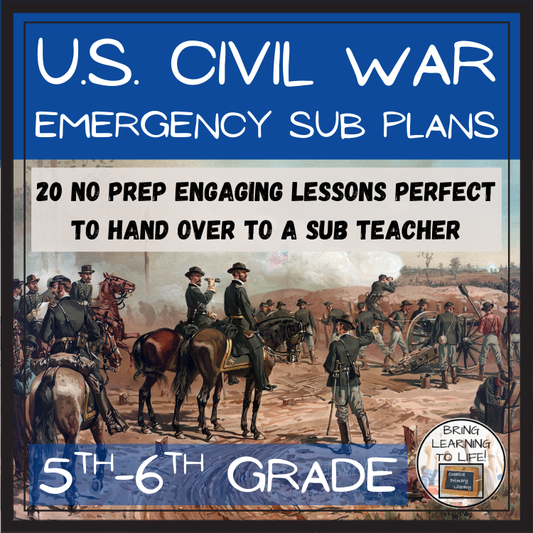 Emergency Sub Plans | American Civil War Bundle | 5th Grade & 6th Grade