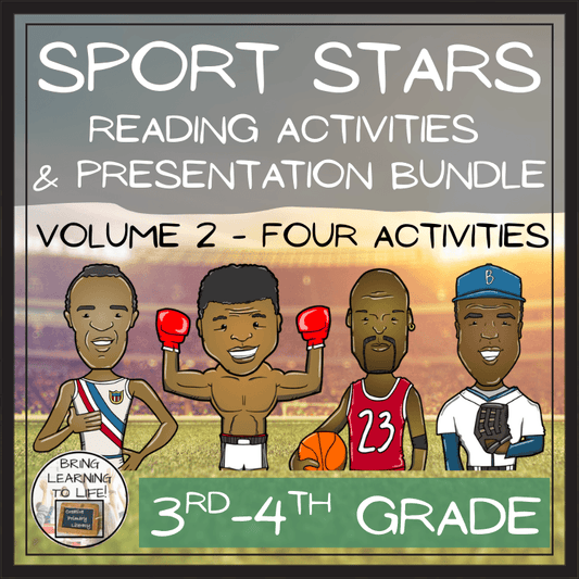 Sport Stars Volume 2 Close Reading Comprehension Bundle | 3rd & 4th Grade