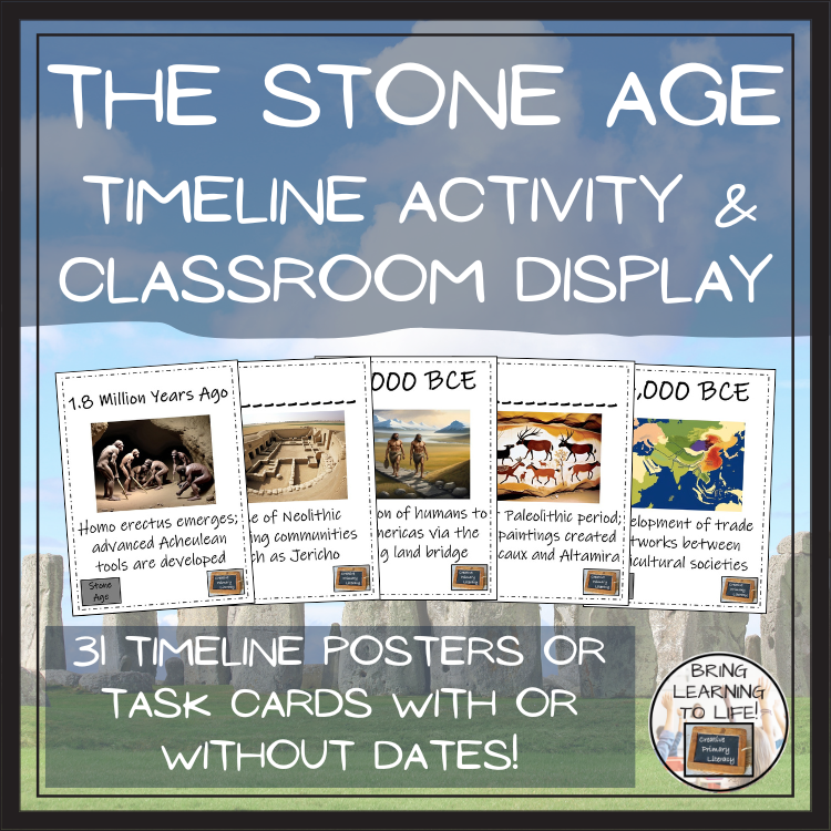 Stone Age Timeline Activity & Classroom Display