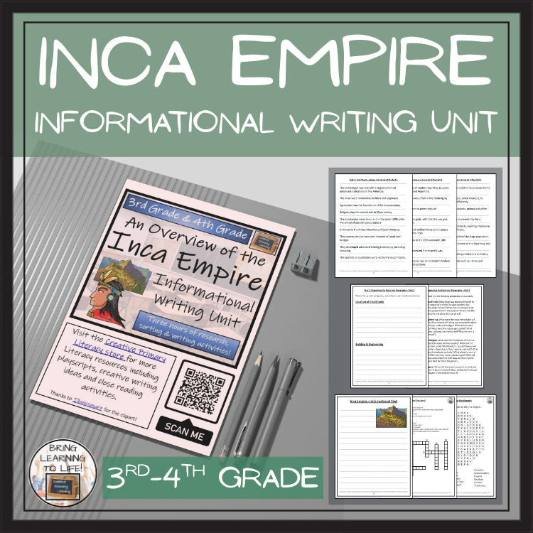Inca Script Writing Inca Empire Informational Writing Unit | 3rd Grade & 4th Grade ...