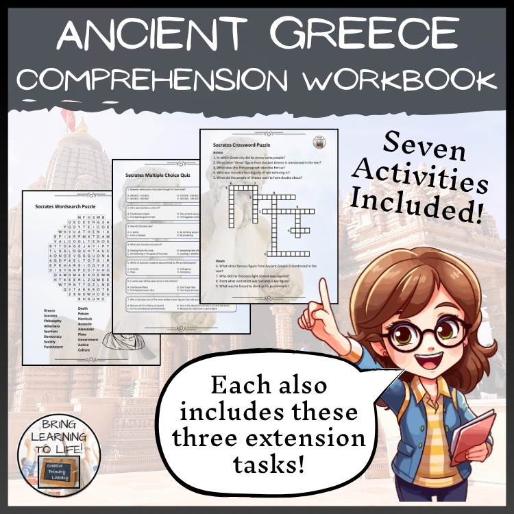 Ancient Greece Reading Comprehension Workbook | 5th-6th Grade