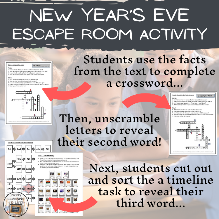 New Year's Eve Escape Room Activity | Social Studies & History Activity