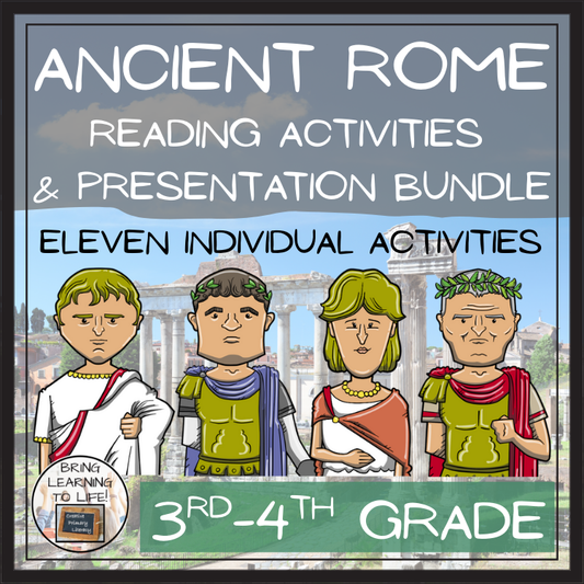 Ancient Rome Close Reading Comprehension Activity Bundle | 3rd Grade & 4th Grade