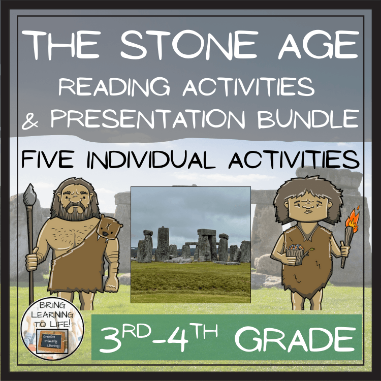 Stone Age Close Reading Comprehension Bundle | 3rd Grade & 4th Grade