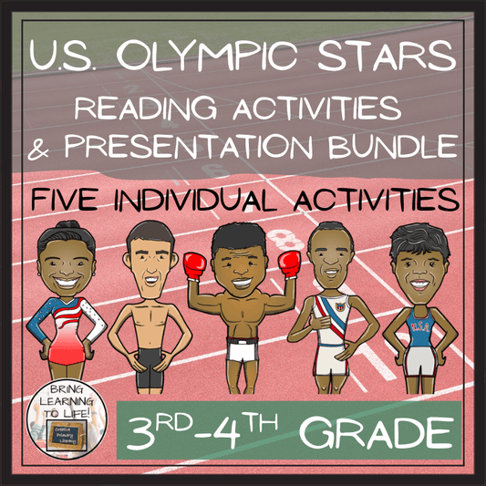 U.S. Olympic Stars Close Reading Comprehension Bundle | 3rd & 4th Grade