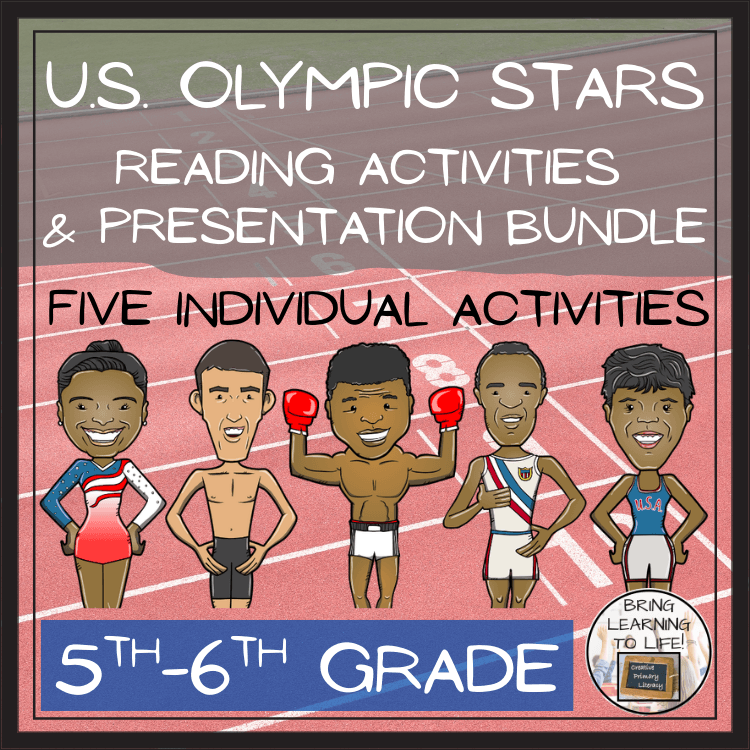 U.S. Olympic Stars Close Reading Comprehension Bundle | 5th & 6th Grade