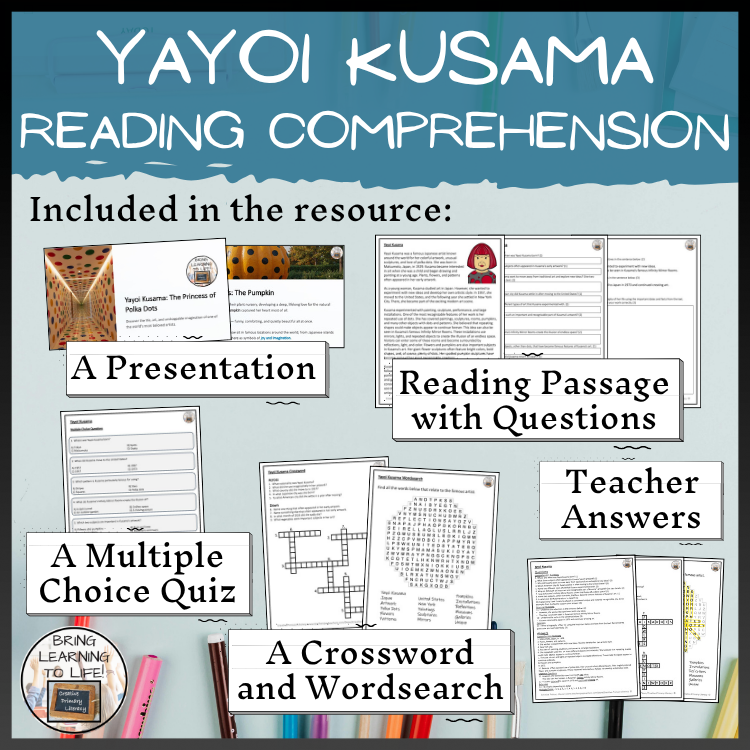 Yayoi Kusama Reading Comprehension Activities | 5th Grade & 6th Grade