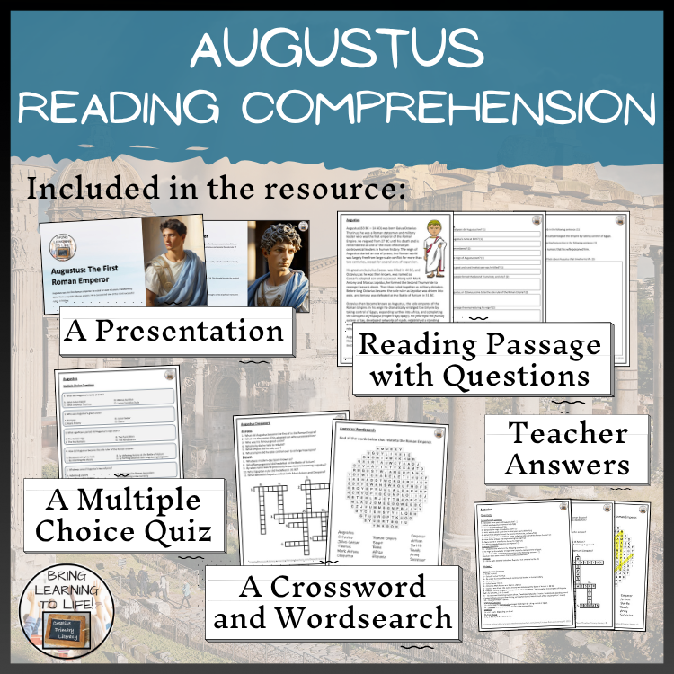 Augustus Close Reading Comprehension Activities | 5th Grade & 6th Grade