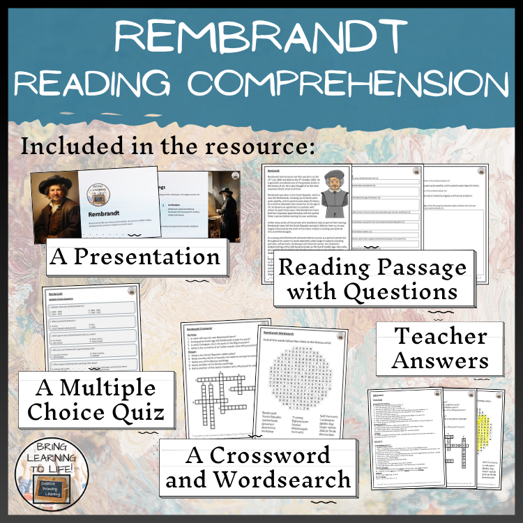 Rembrandt Close Reading Comprehension Activity | 5th Grade & 6th Grade