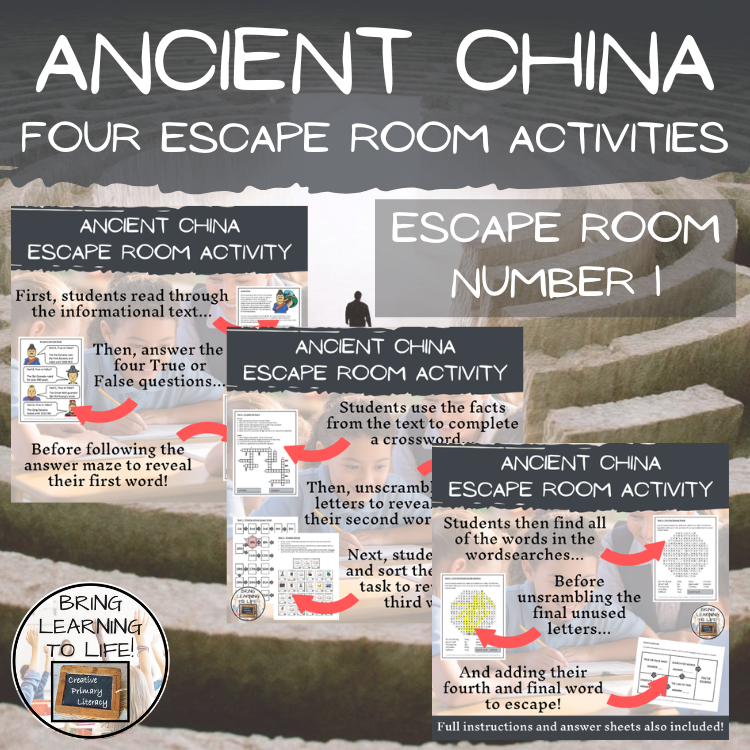 Ancient China Escape Room Activity Bundle | 5th & 6th Grade