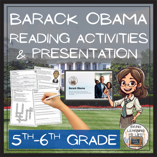 Barack Obama Close Reading Comprehension Activities | 5th Grade & 6th Grade