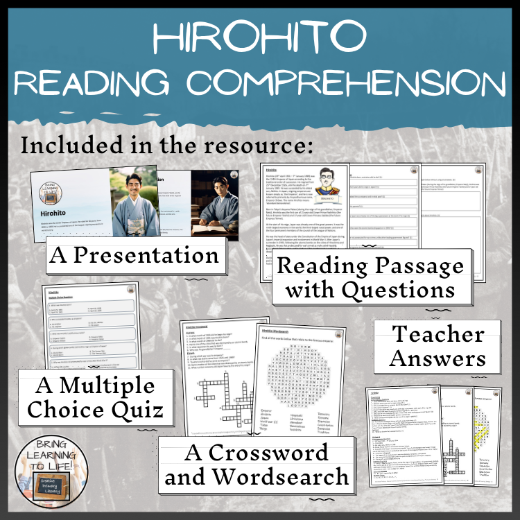 Hirohito Close Reading Comprehension Activities | 5th Grade & 6th Grade