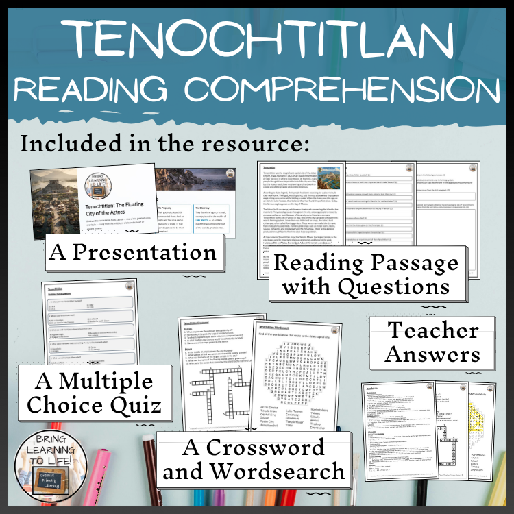 Tenochtitlan Close Reading Comprehension Activities | 5th-6th Grade