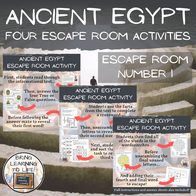 Ancient Egypt Escape Room Activity Bundle | 5th & 6th Grade