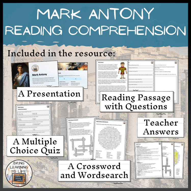 Mark Antony Close Reading Comprehension Activities | 5th Grade & 6th Grade
