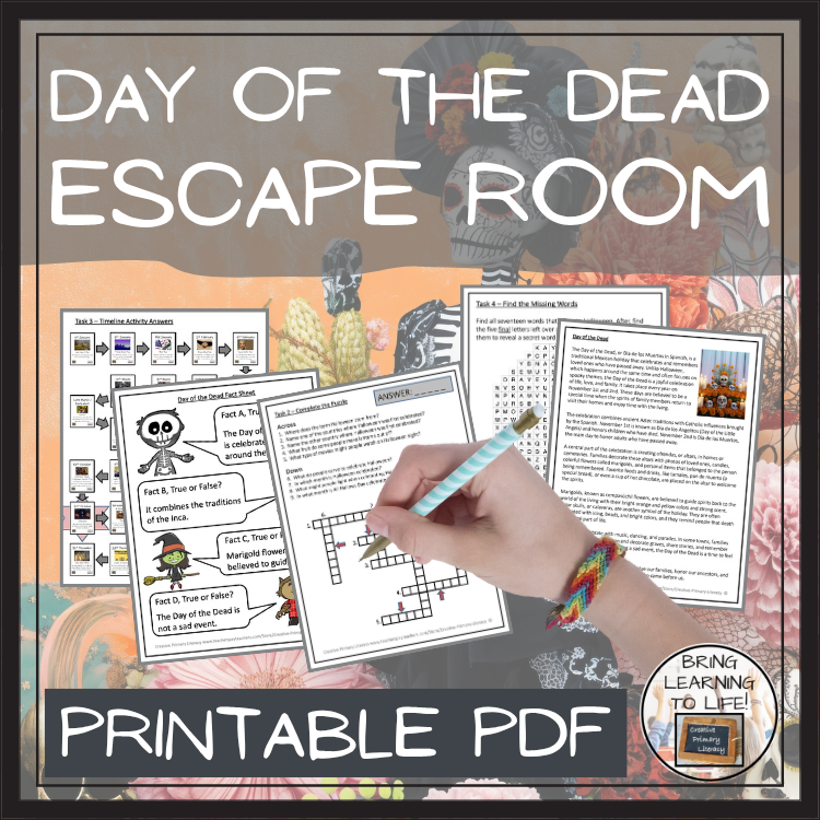 Day of the Dead Escape Room Activity | Reading Comprehension Game 5th–6th Grade