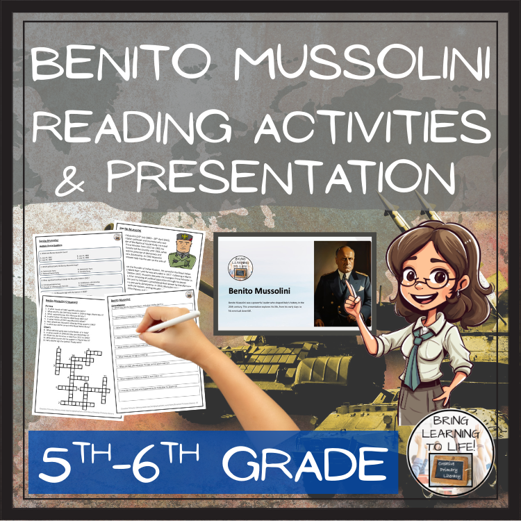 Benito Mussolini Close Reading Comprehension Activities | 5th Grade & 6th Grade