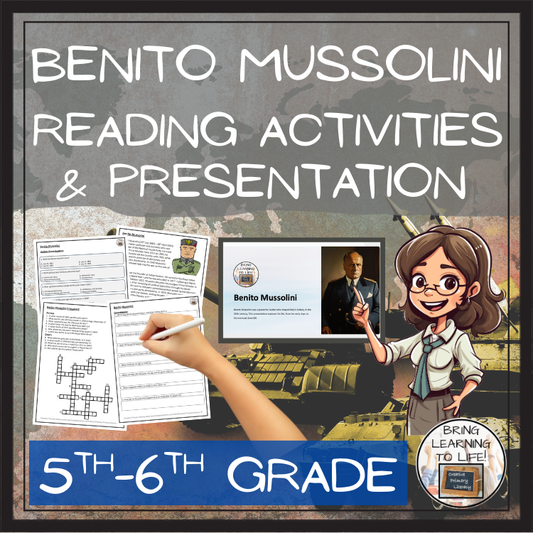 Benito Mussolini Close Reading Comprehension Activities | 5th Grade & 6th Grade