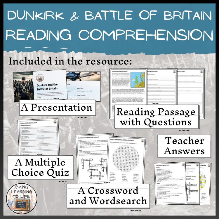 Dunkirk and the Battle of Britain Close Reading Comprehension | 5th & 6th Grade