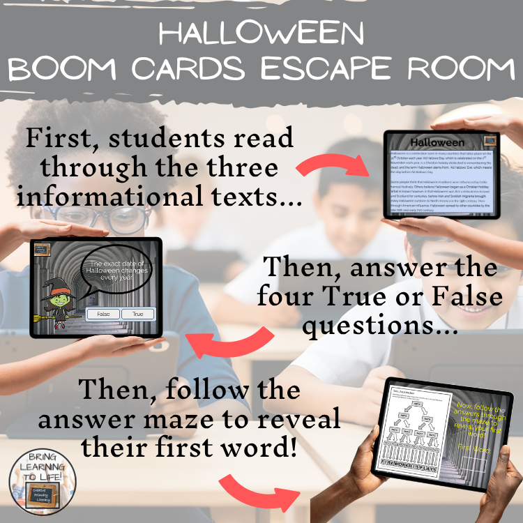 Halloween BOOM Cards Escape Room | Digital ELA Reading Activity
