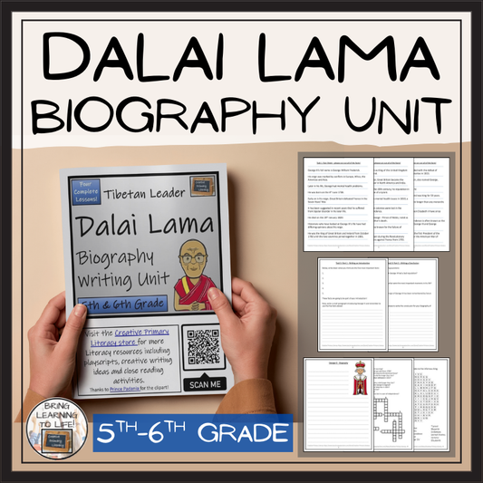 Dalai Lama Biography Project & Writing Unit | 5th Grade & 6th Grade