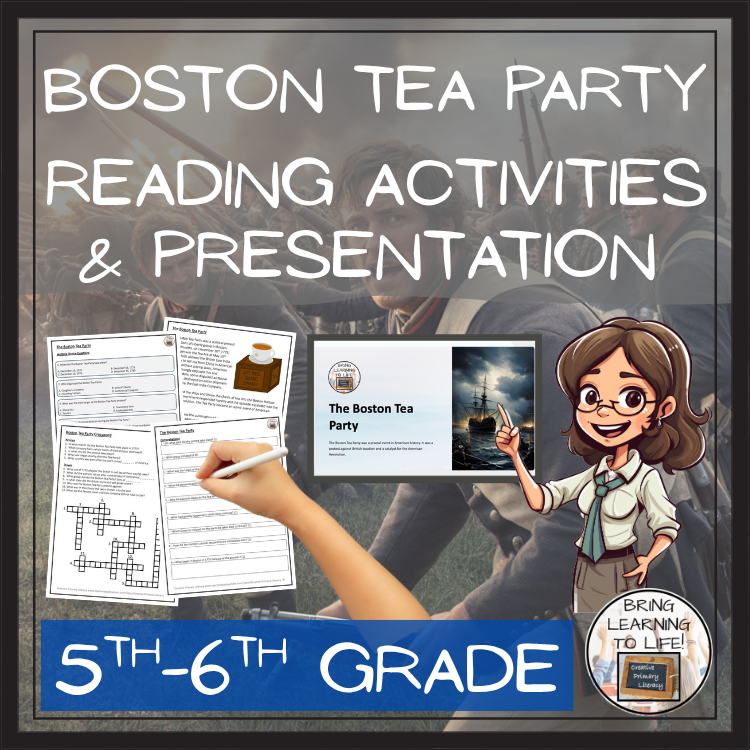 Boston Tea Party Close Reading Comprehension Activities | 5th Grade & 6th Grade