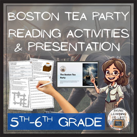 Boston Tea Party Close Reading Comprehension Activities | 5th Grade & 6th Grade