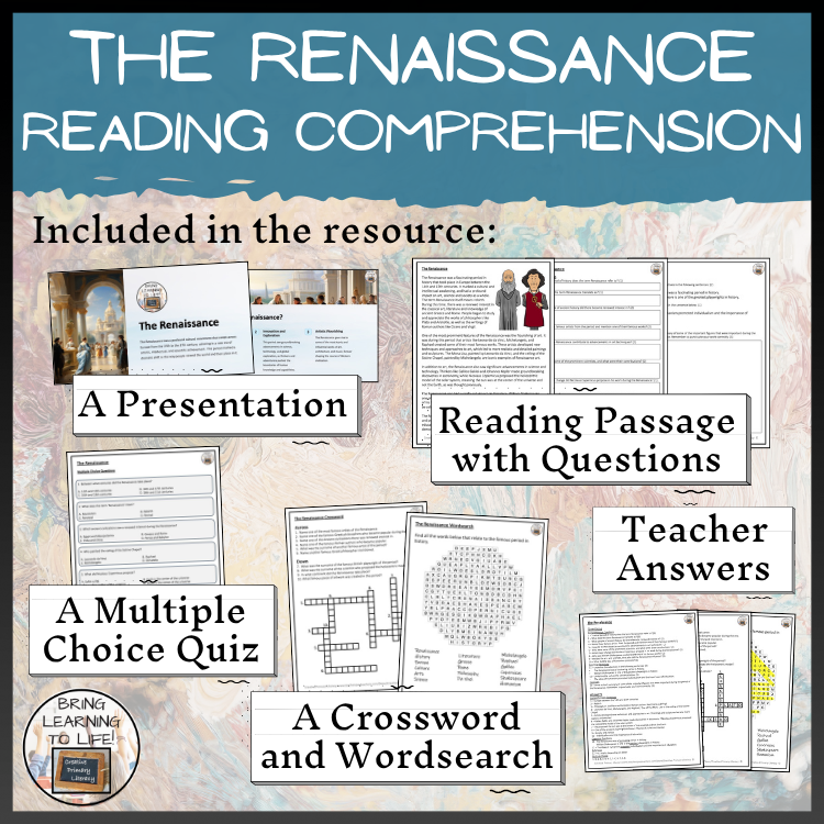 The Renaissance Close Reading Comprehension Activity | 5th Grade & 6th Grade