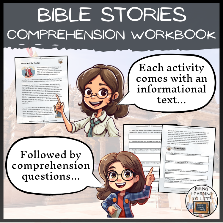 Bible Stories Reading Comprehension Workbook | 5th-6th Grade
