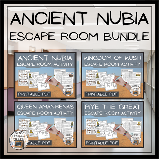 Ancient Nubia Escape Room Activity Bundle | 5th & 6th Grade