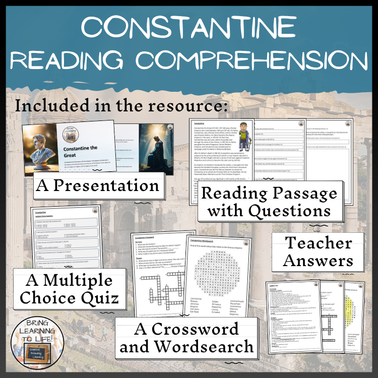 Constantine Close Reading Comprehension Activity | 5th Grade & 6th Grade