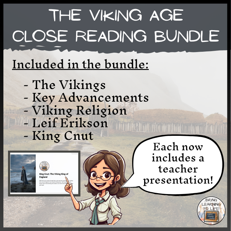 The Vikings Close Reading Comprehension Bundle | 5th & 6th Grade