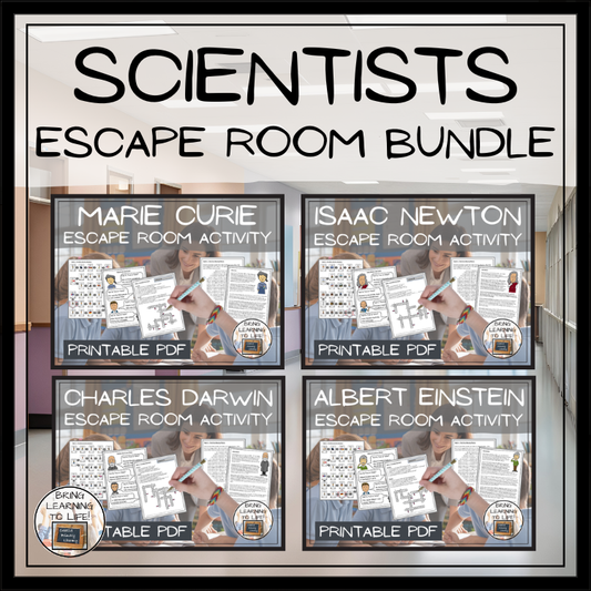 Famous Scientists Escape Room Activity Bundle | 5th & 6th Grade