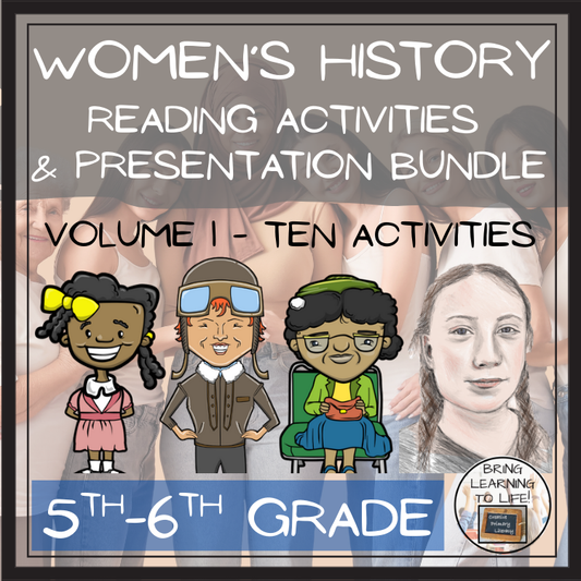 Womens History Month Close Reading Comprehension Bundle | 5th & 6th Grade