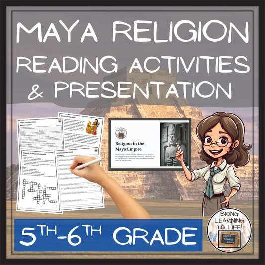 Religion of the Maya Empire Reading Comprehension Activities | 5th & 6th Grade