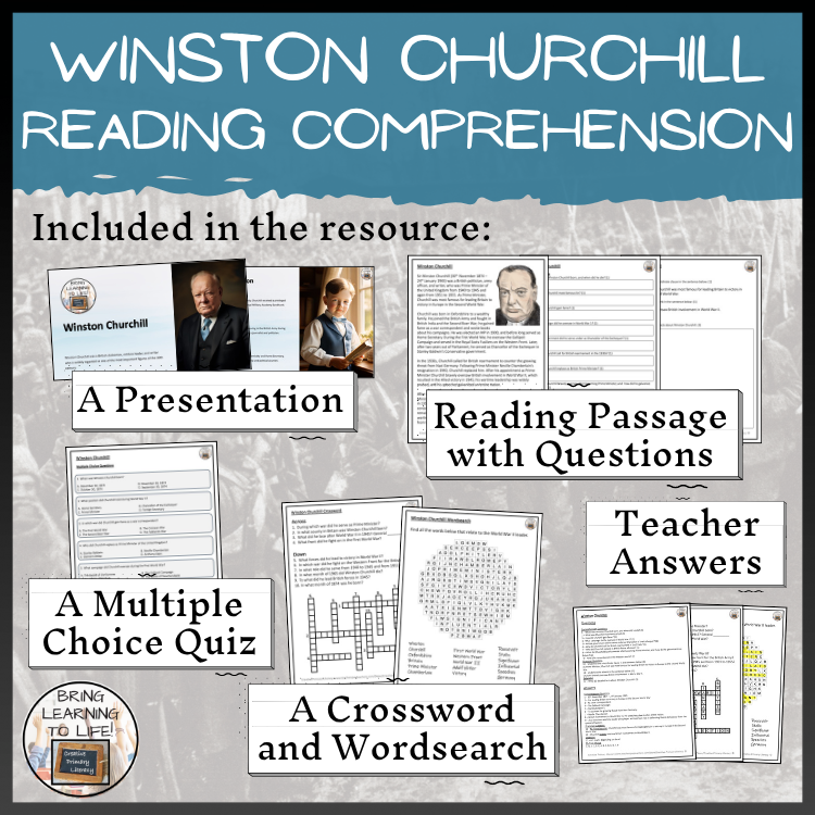 Winston Churchill Close Reading Comprehension Activities | 5th Grade & 6th Grade