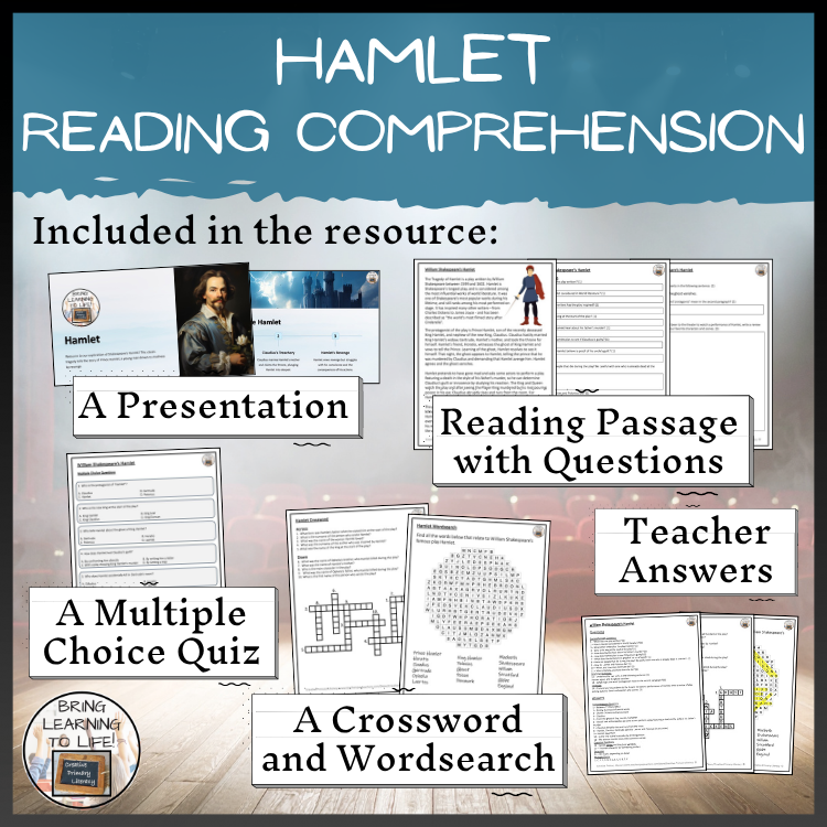 Hamlet Close Reading Comprehension Activities | 5th Grade & 6th Grade
