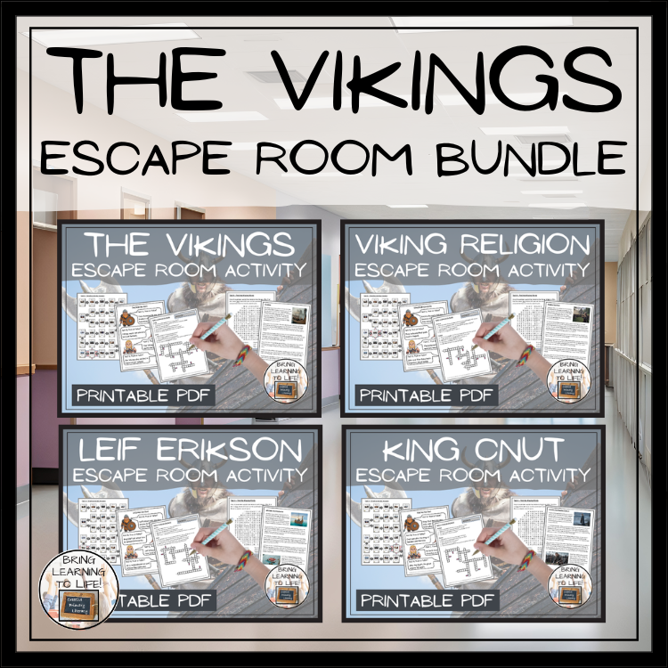 The Vikings Escape Room Activity Bundle | 5th Grade & 6th Grade