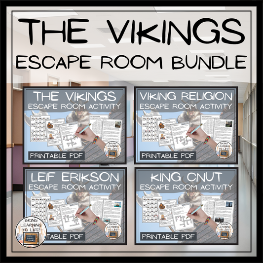 The Vikings Escape Room Activity Bundle | 5th Grade & 6th Grade