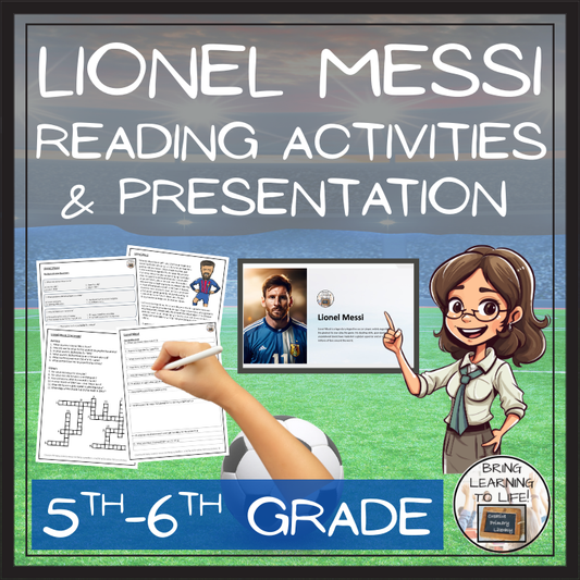 Lionel Messi Close Reading Comprehension Activities | 5th Grade & 6th Grade