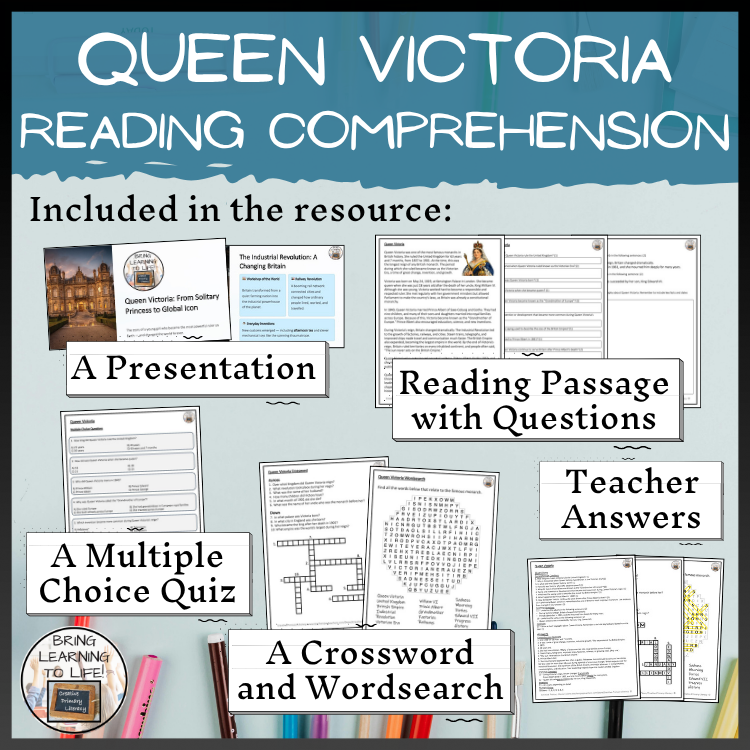 Queen Victoria Close Reading Passage & Comprehension Activities | 5th-6th Grade