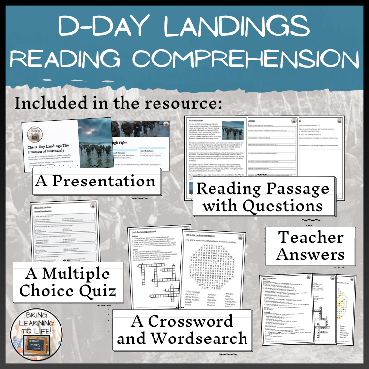D-Day Landings Close Reading Comprehension Activities | 5th Grade & 6th Grade